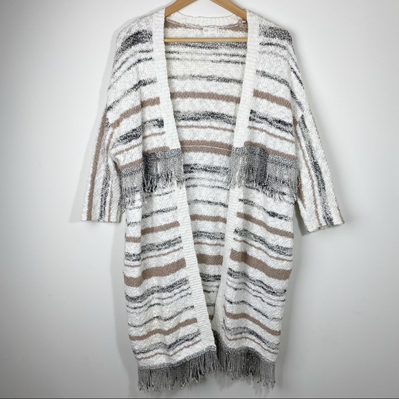 Gentle Fawn Boho Fringe Stripe Sweater Cardigan XS - Picture 1 of 12